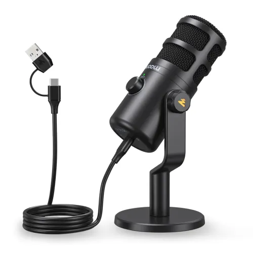 MAONO PD100U USB Dynamic Microphone, Podcast Recording Microphone with Gain Knob, Plug & Play